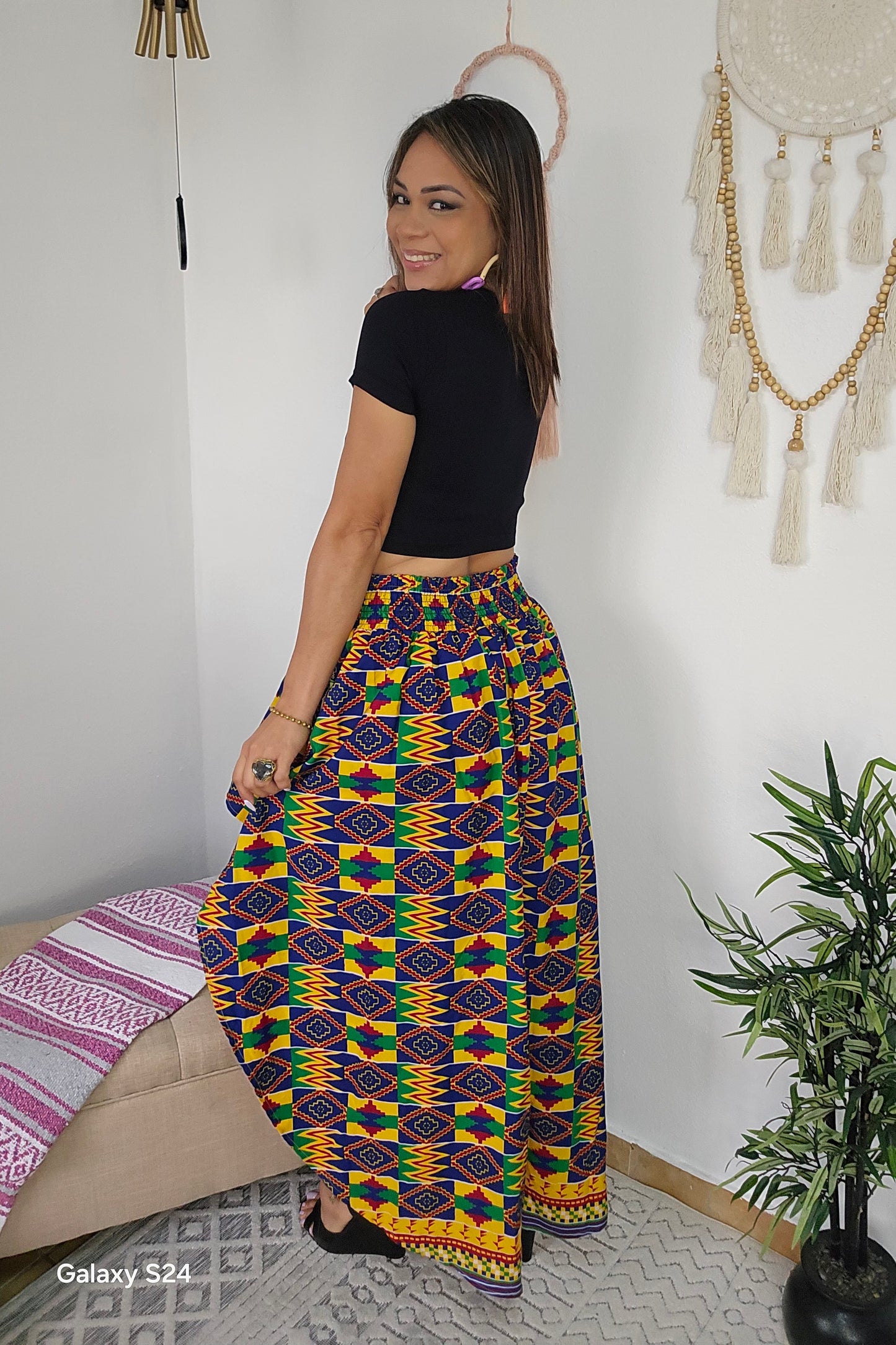 African High-Low Skirt