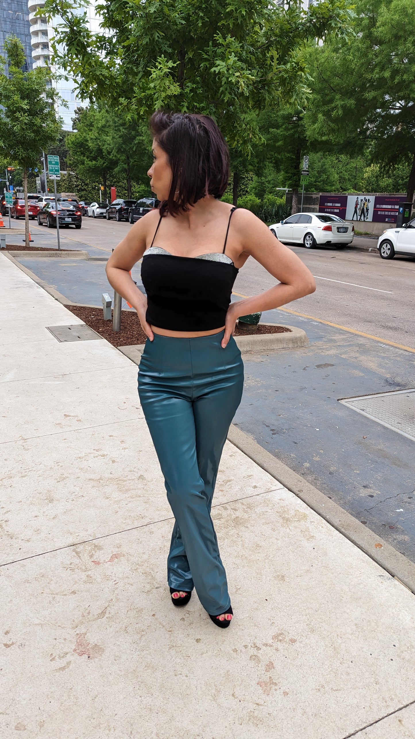 Black Rhinestone Top